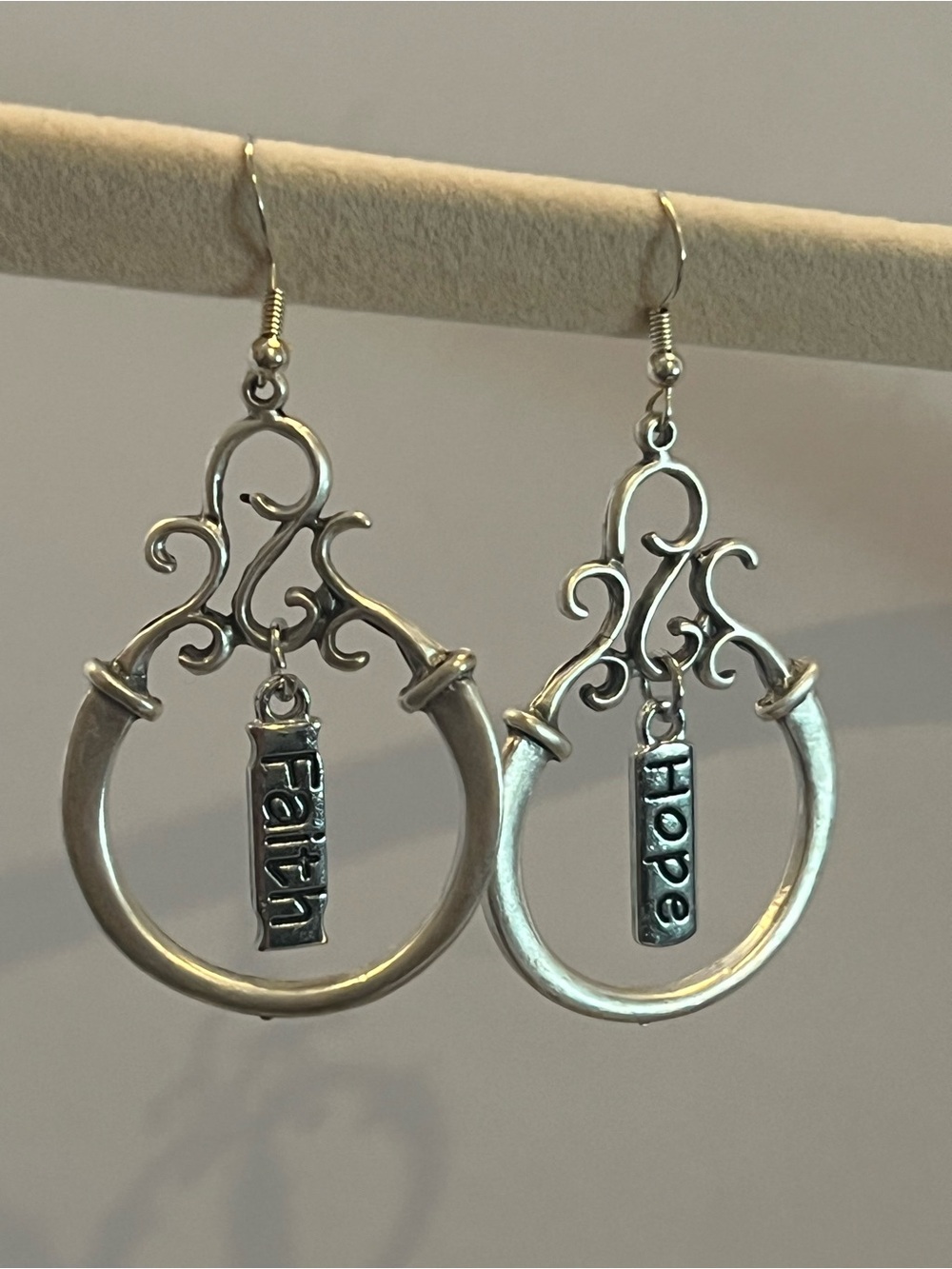 Inspirational Silver Dangle Earrings